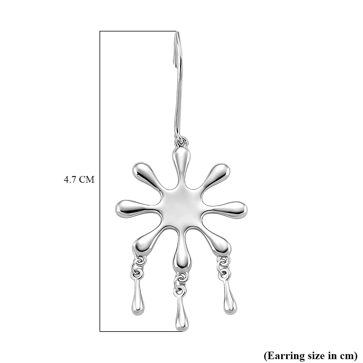 LucyQ Splash Collection - Rhodium Overlay Sterling Silver Earring with Hook, Silver Wt. 5.25 Gms.