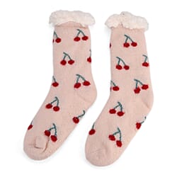 LIVMORE Floral Print Sherpa-Lined Thermal Fleece Socks (One Size)