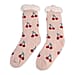 LIVMORE Daisy Flowers Print Sherpa-Lined Thermal Fleece Socks (One Size) - Purple