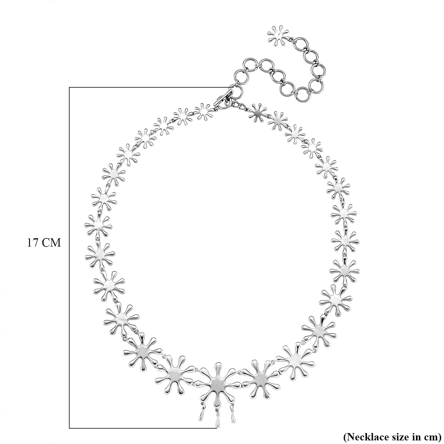 LucyQ Splash Collection - Rhodium Overlay Sterling Silver Necklace (Size 16 - 4 Ext), Silver Wt. 38.55 Gms.