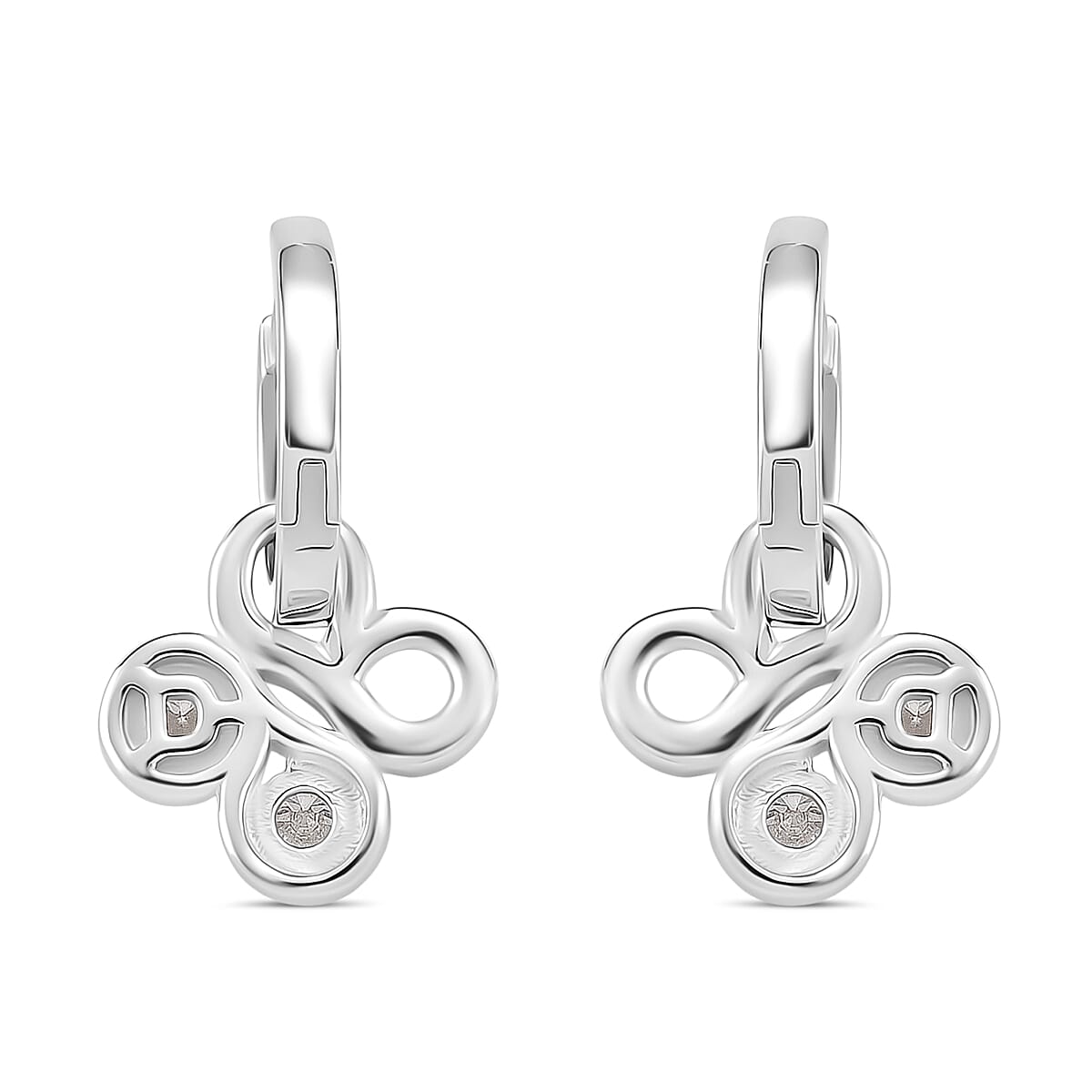 RADIANTA Moissanite - GRA Certified D-VVS1 Moissanite Earring with Hoop in Rhodium Overlay Sterling Silver