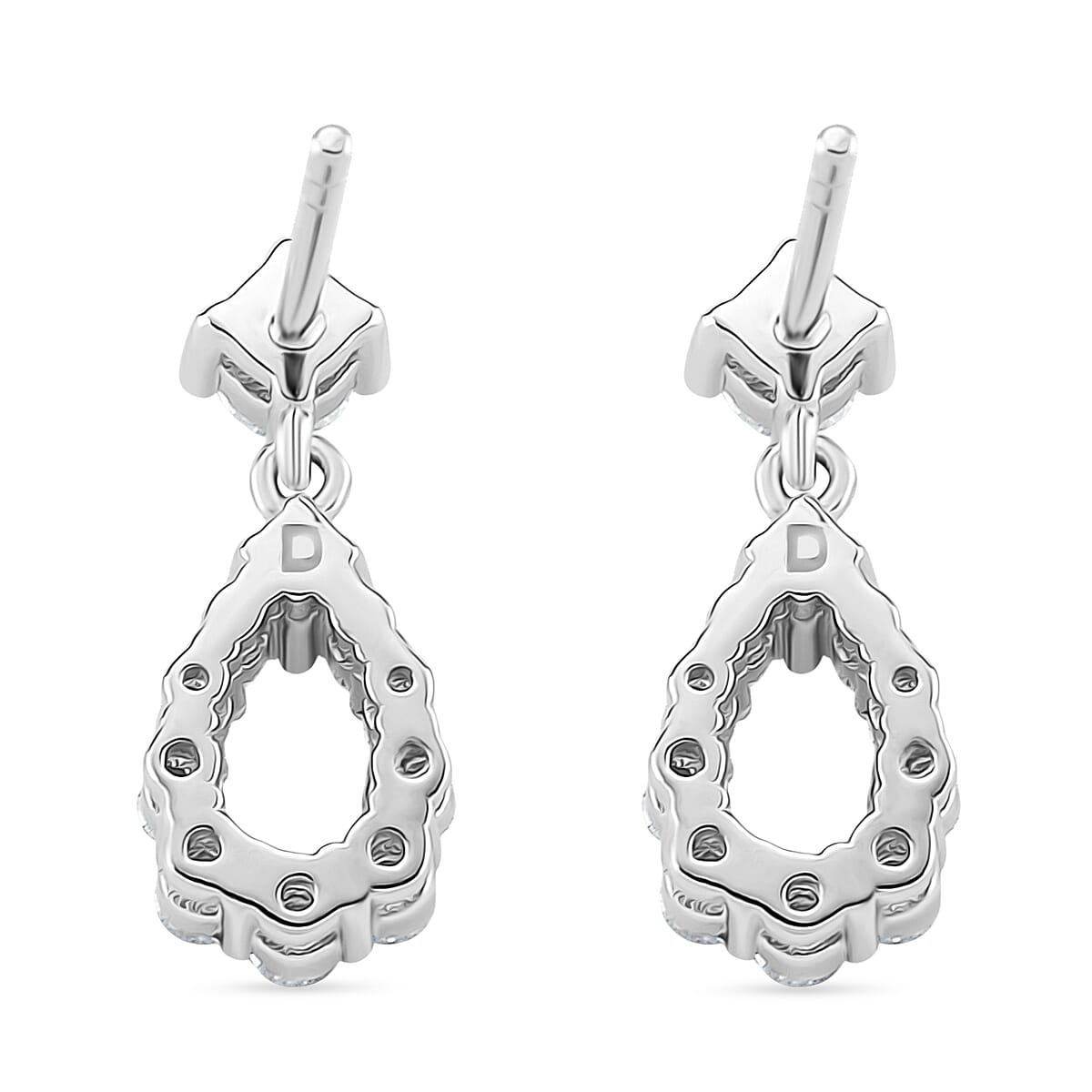 RADIANTA Moissanite - GRA Certified D-VVS1 Moissanite Dangling Earring with Push Back in Rhodium Overlay Sterling Silver RADIANTA Moissanite - GRA Certified D-VVS1 Moissanite Dangling Earring with Push Back in Rhodium Overlay Sterling Silver