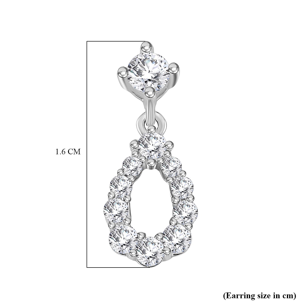 RADIANTA Moissanite - GRA Certified D-VVS1 Moissanite Dangling Earring with Push Back in Rhodium Overlay Sterling Silver RADIANTA Moissanite - GRA Certified D-VVS1 Moissanite Dangling Earring with Push Back in Rhodium Overlay Sterling Silver