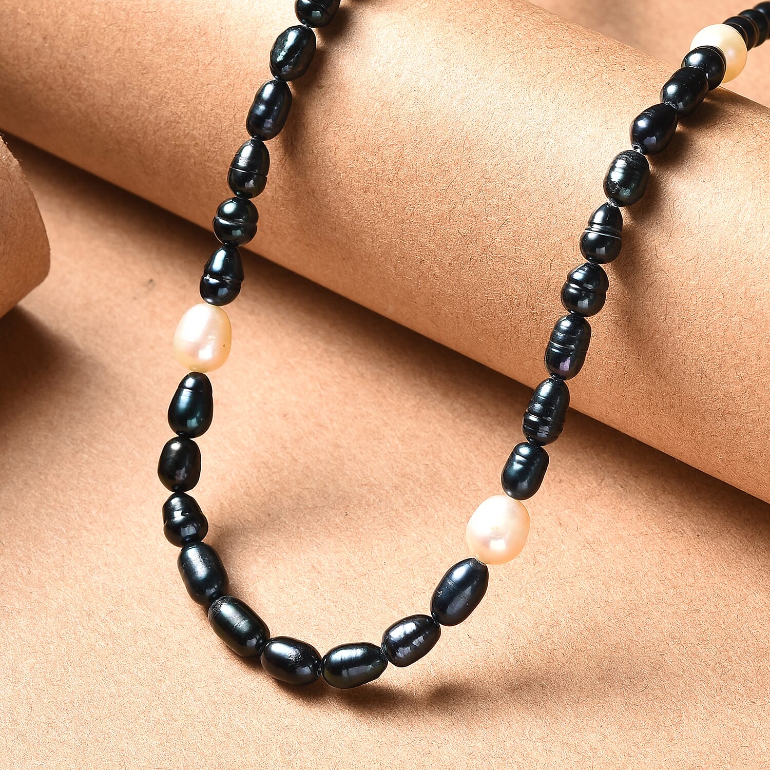 EverTrue - Fresh Water Pearl & Green Enhance Pearl Beads Necklace (Size - 18-2 Ext) 60.00 Ct.