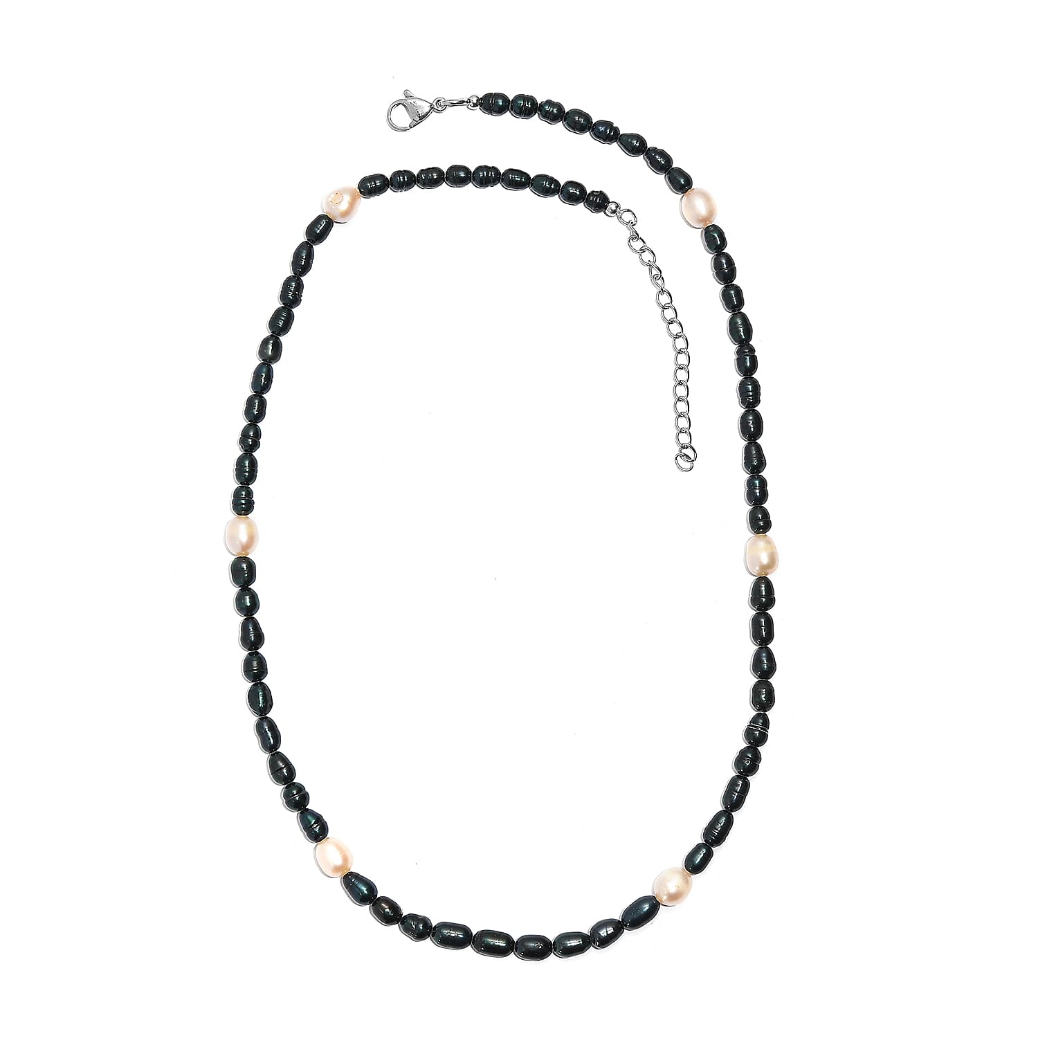 EverTrue - Fresh Water Pearl & Green Enhance Pearl Beads Necklace (Size - 18-2 Ext) 60.00 Ct.