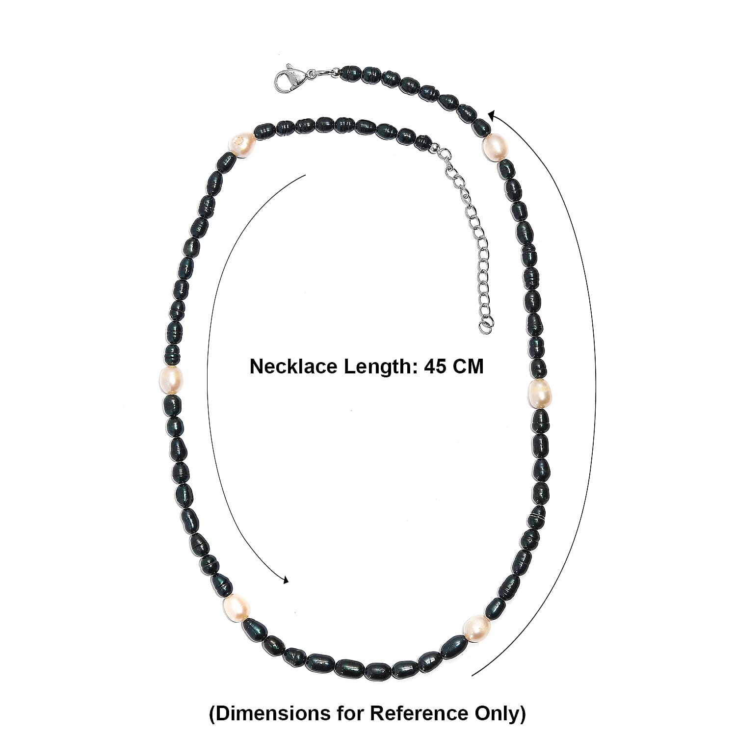 EverTrue - Fresh Water Pearl & Green Enhance Pearl Beads Necklace (Size - 18-2 Ext) 60.00 Ct.