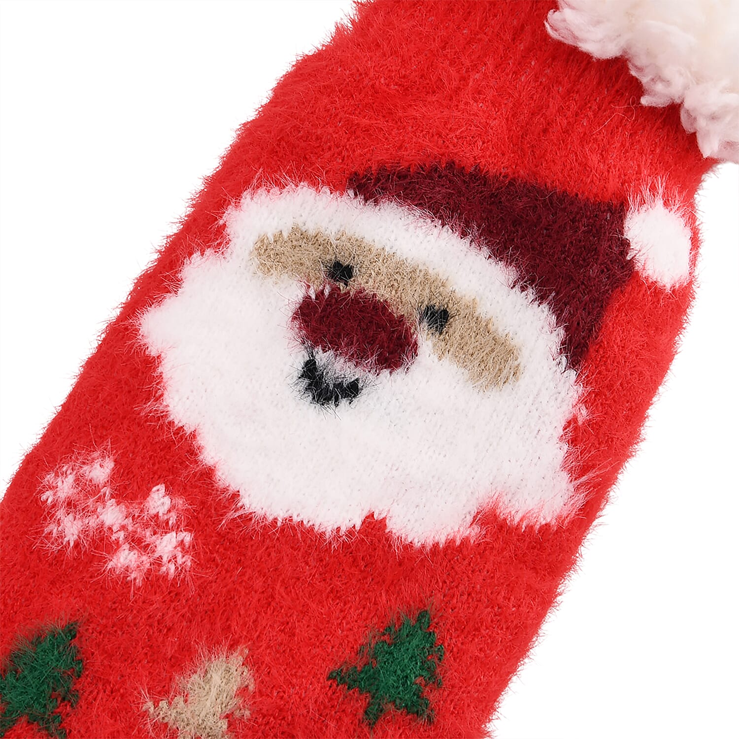 Warm Sherpa Socks - Red & Green