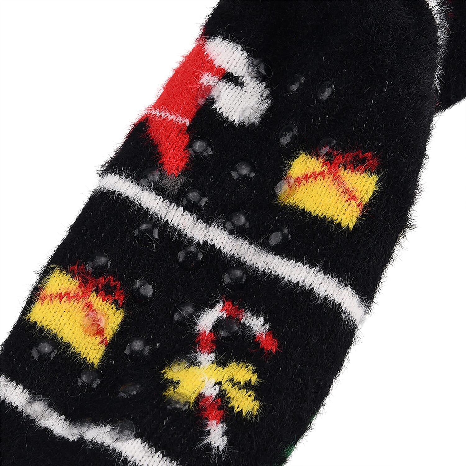 Warm Sherpa Socks - Black & Red