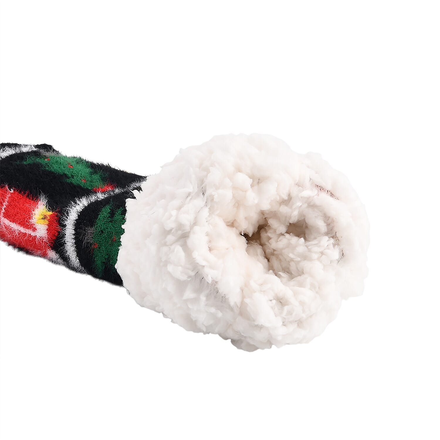 Warm Sherpa Socks - Black & Red