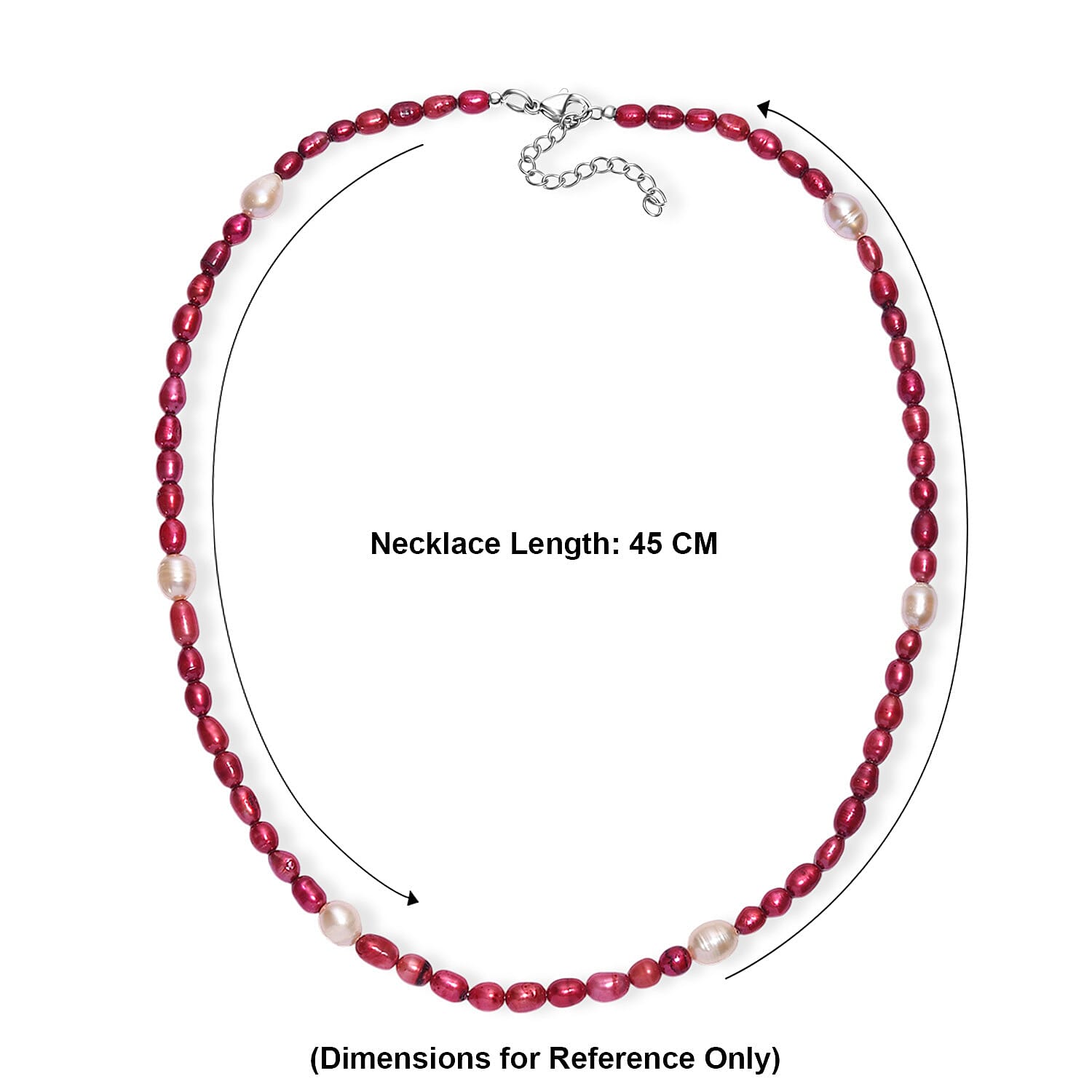 EverTrue - Fresh Water Pearl & Pink Fresh Water Pearl Beads Necklace (Size - 18-2 Ext) 75.00 Ct.