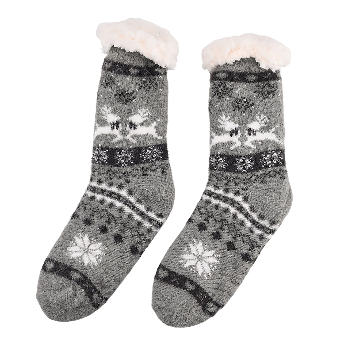 Warm Sherpa Socks - Light Grey