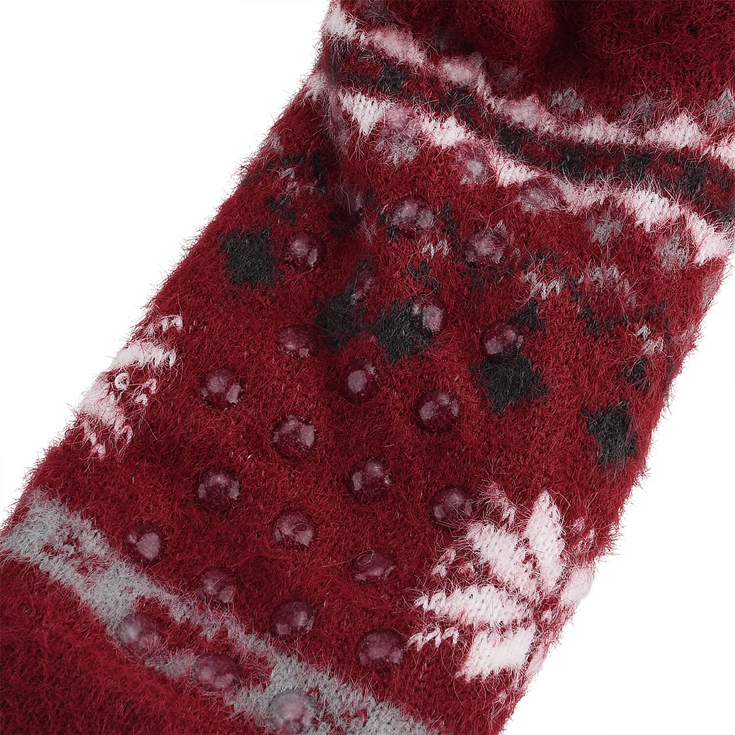 Christmas Pattern Warm Sherpa Socks - Red