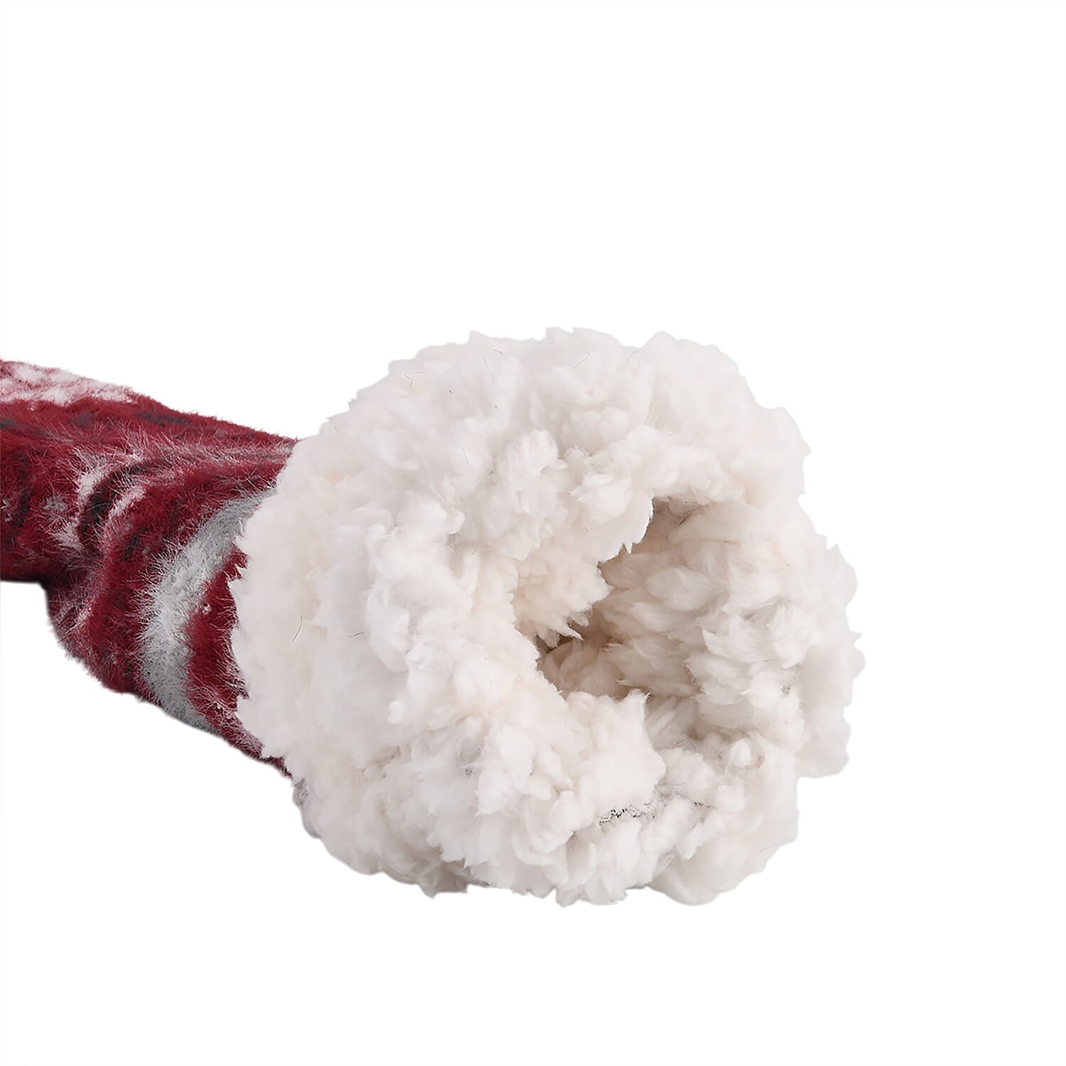 Christmas Pattern Warm Sherpa Socks - Red