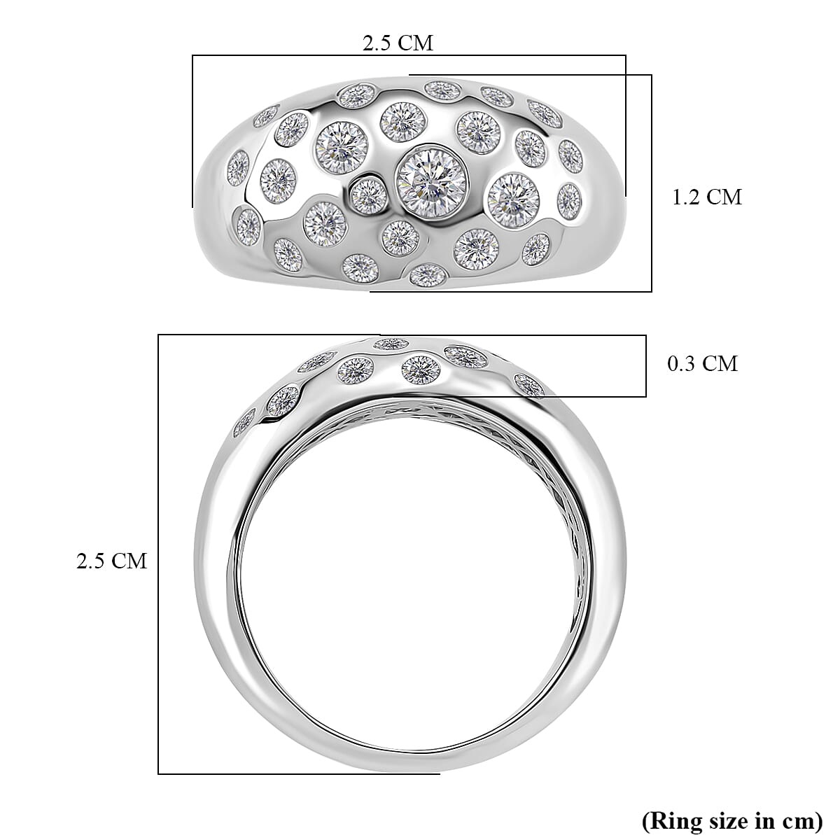 RADIANTA Moissanite - GRA Certified (VVS1-D) Moissanite Ring in Rhodium Overlay Sterling Silver 1.28 Ct, Silver Wt. 7.80 Gms. RADIANTA Moissanite - GRA Certified (VVS1-D) Moissanite Ring in Rhodium Overlay Sterling Silver 1.28 Ct, Silver Wt. 7.80 Gms.