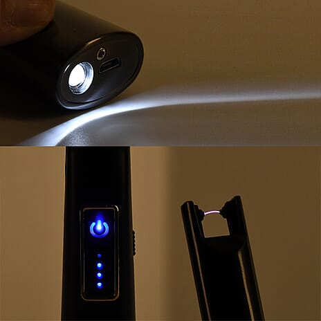 2-in-1 Bottle Opener - Electronic Lighter with Display - Silver