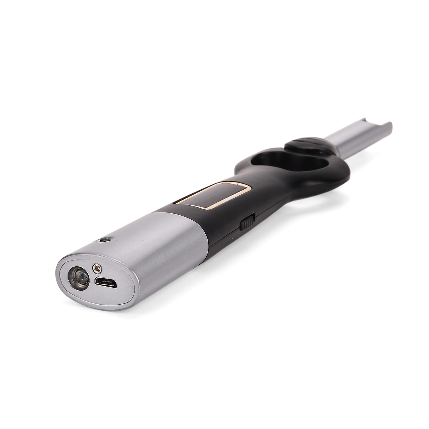 2-in-1 Bottle Opener - Electronic Lighter with Display - Silver