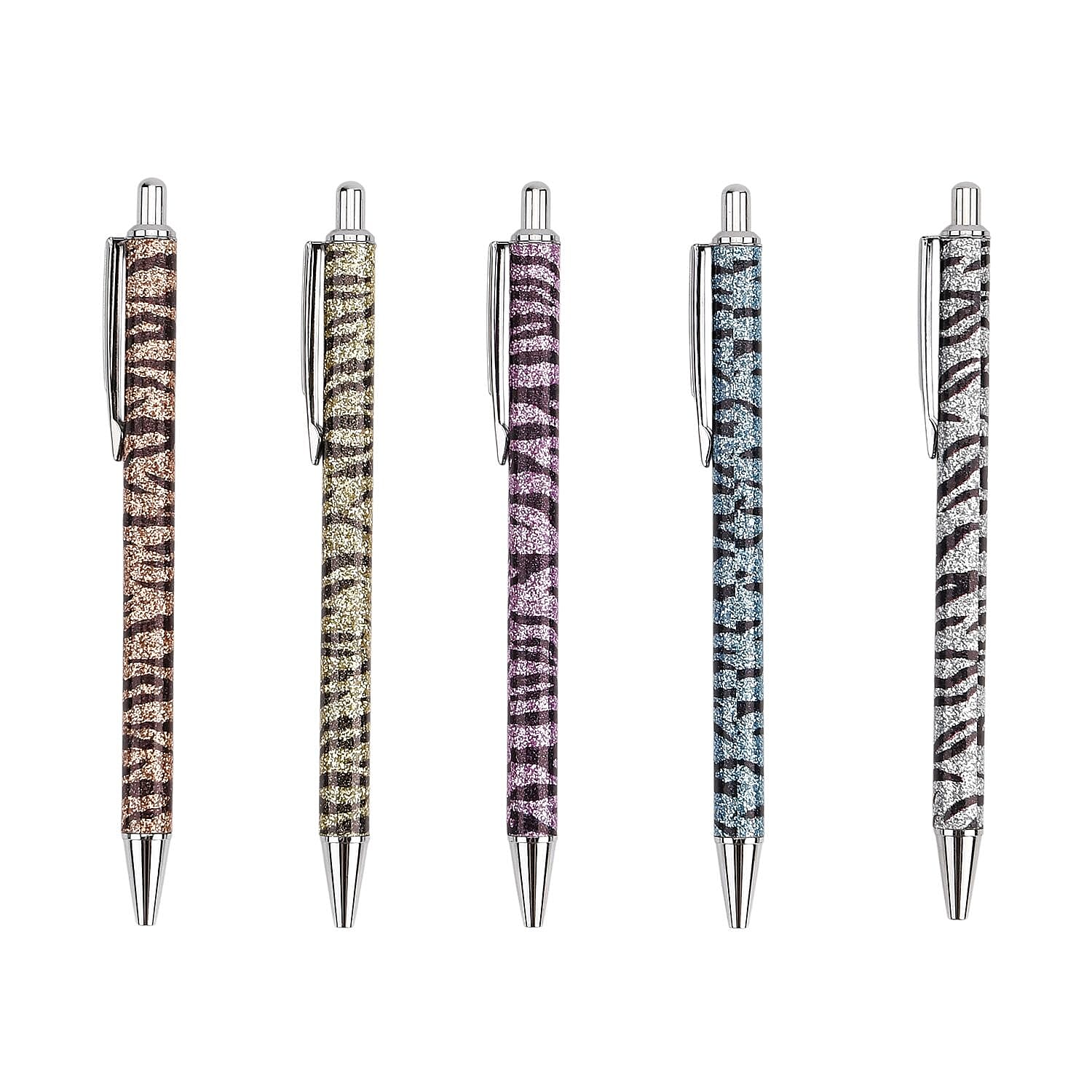 LIVMORE Set of 5 Zebra Ballpoint Pens With Refils - Presented in a Gift Box