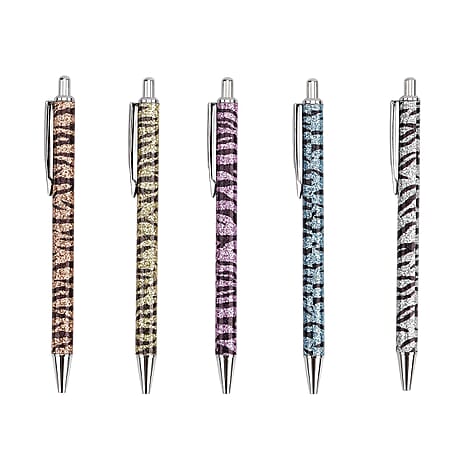 LIVMORE Set of 5 Zebra Ballpoint Pens With Refils - Presented in a Gift Box