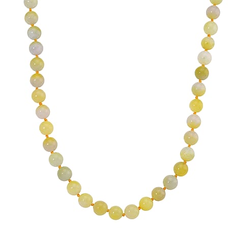 First Time Ever-  Bi-Color Jade Necklace (Size - 20) in Yellow Gold Plating Sterling Silver 510.00 Ct.