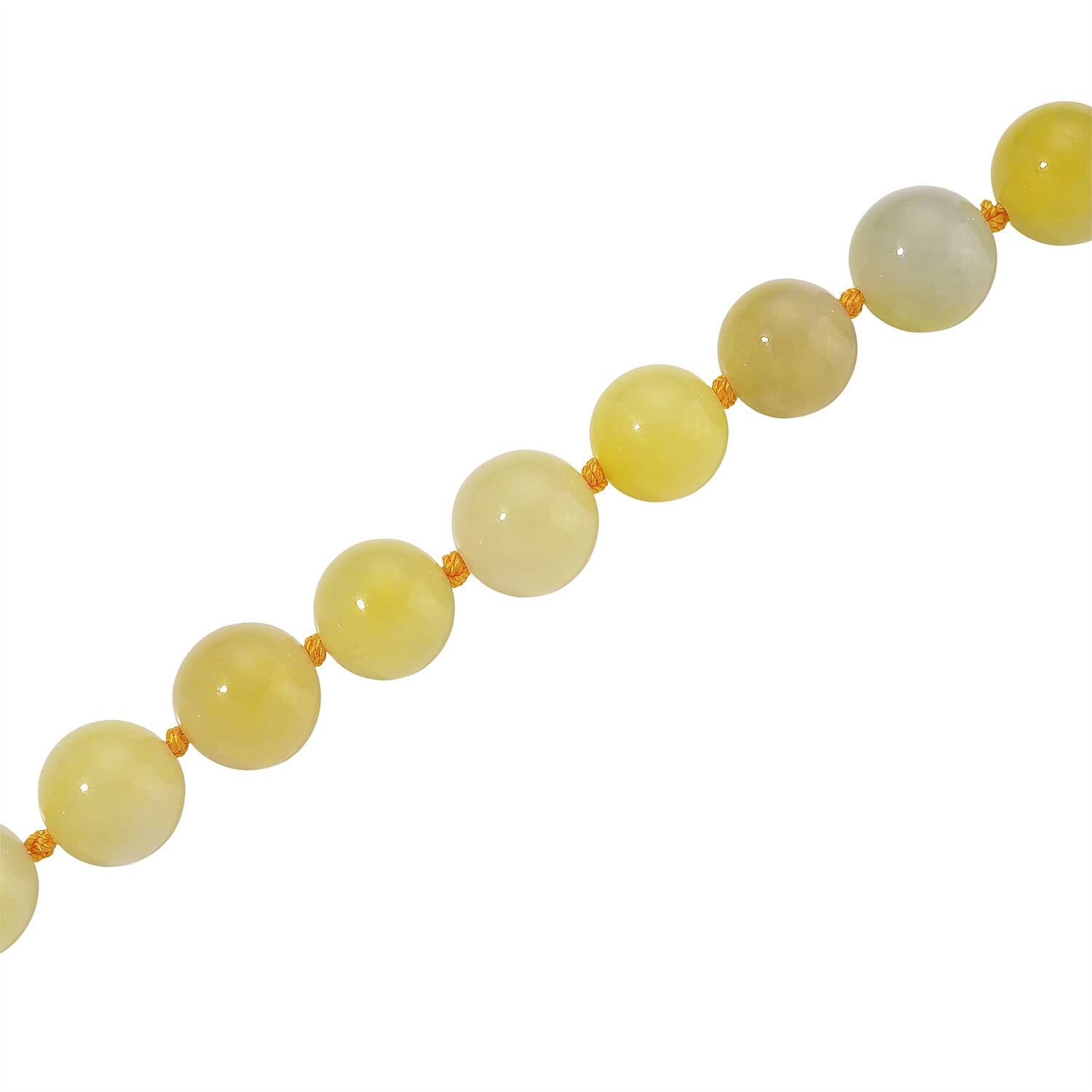 First Time Ever - Bi - Color Jade Necklace (Size - 20) in Yellow Gold Plating Sterling Silver 510.00 Ct.