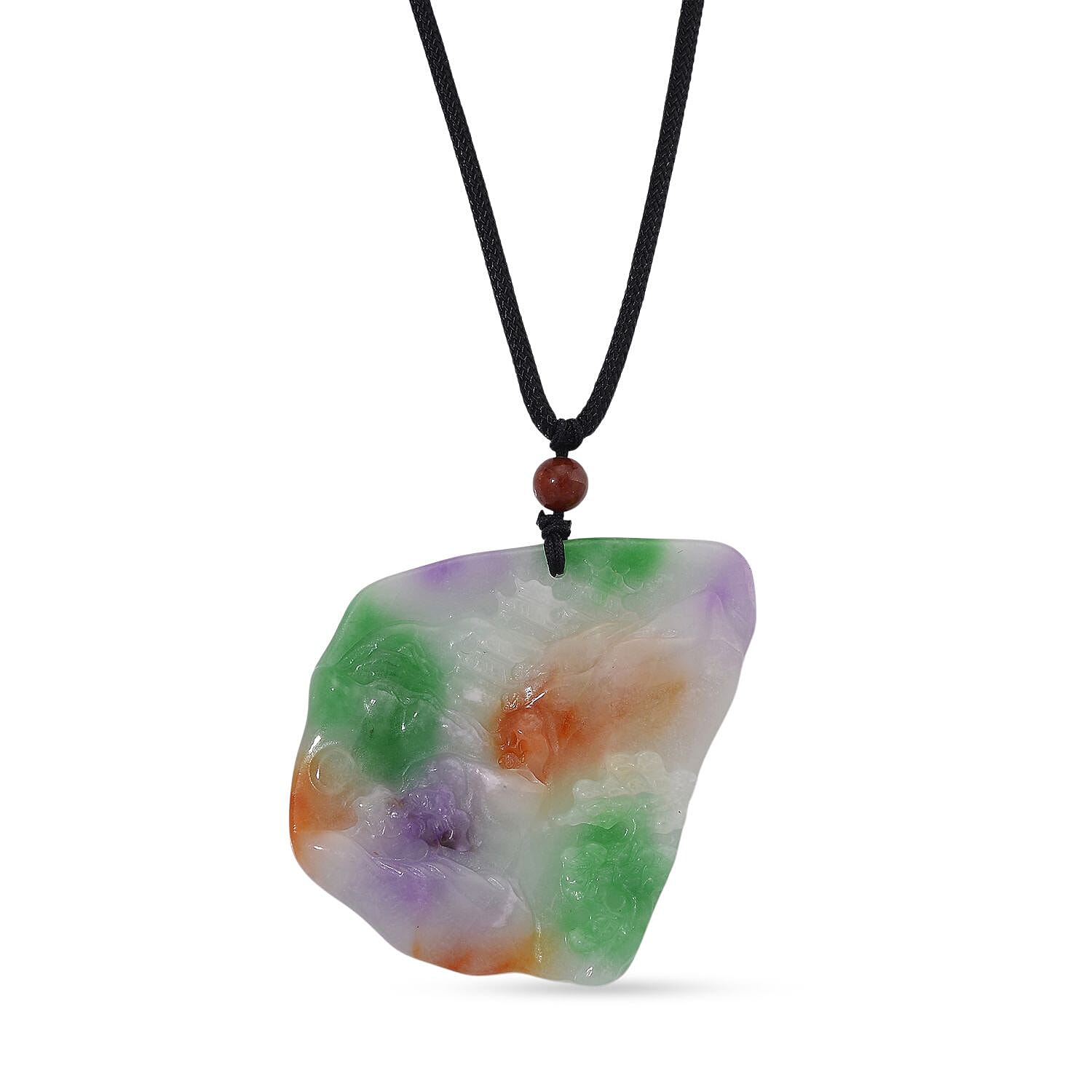 Multi Colour Jade Stone Necklace (Size 28) with Adjustable Thread 100.00 Ct.