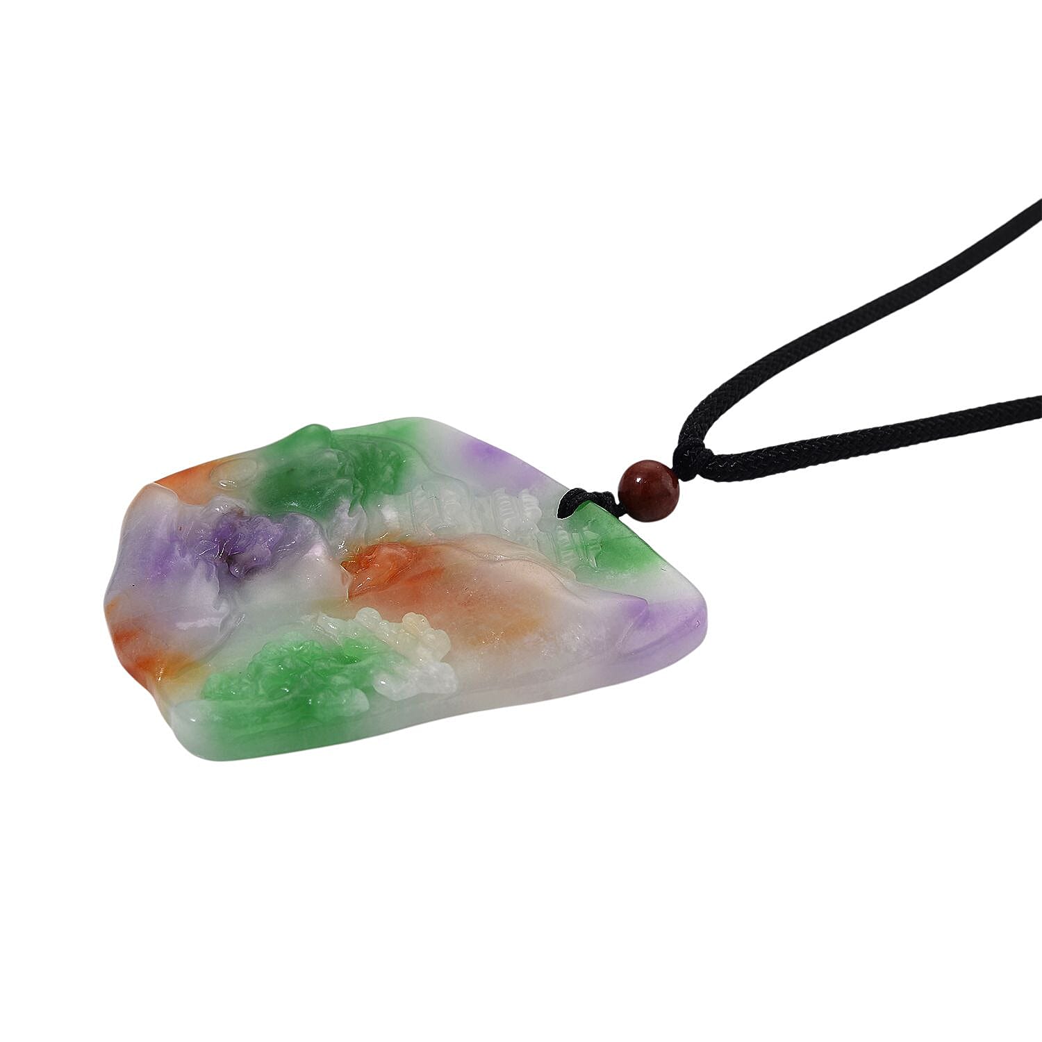 Multi Colour Jade Stone Necklace (Size 28) with Adjustable Thread 100.00 Ct.