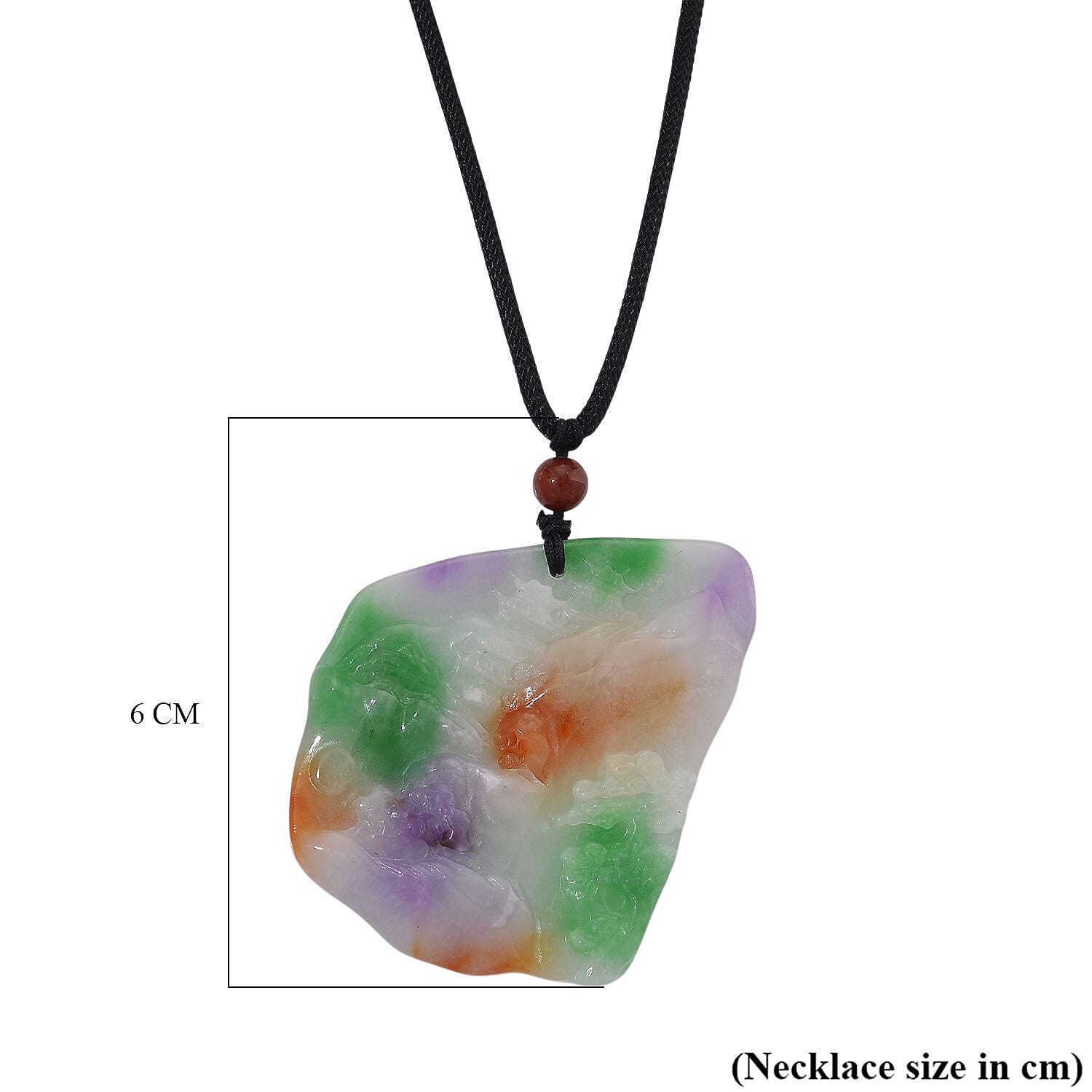 Multi Colour Jade Stone Necklace (Size 28) with Adjustable Thread 100.00 Ct.