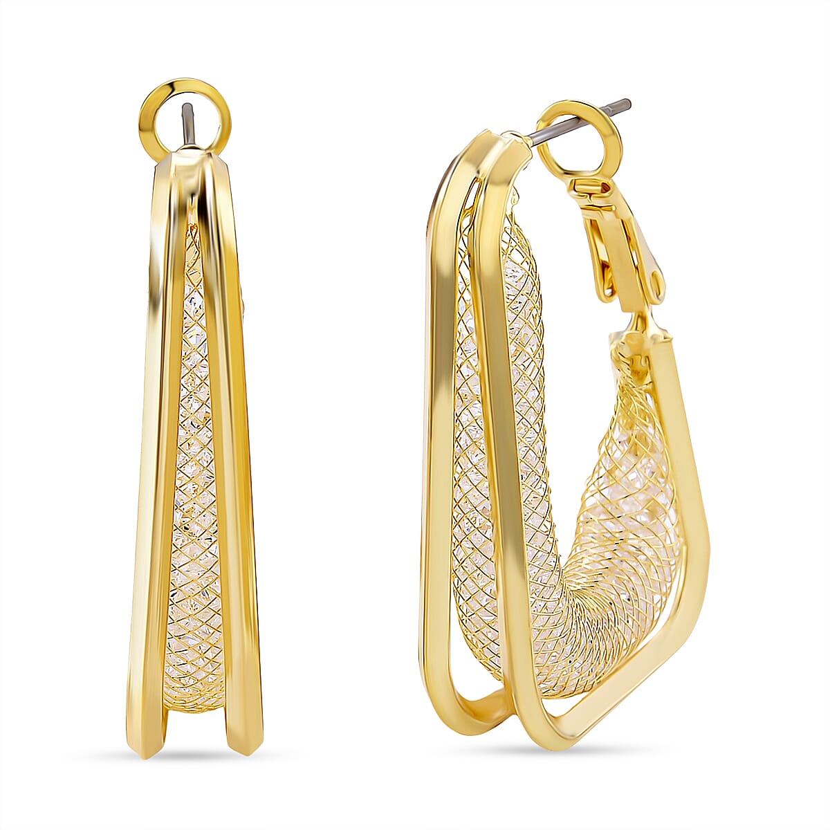 NY Close Out Deal- Austrian White Crystal Earring with Clasp