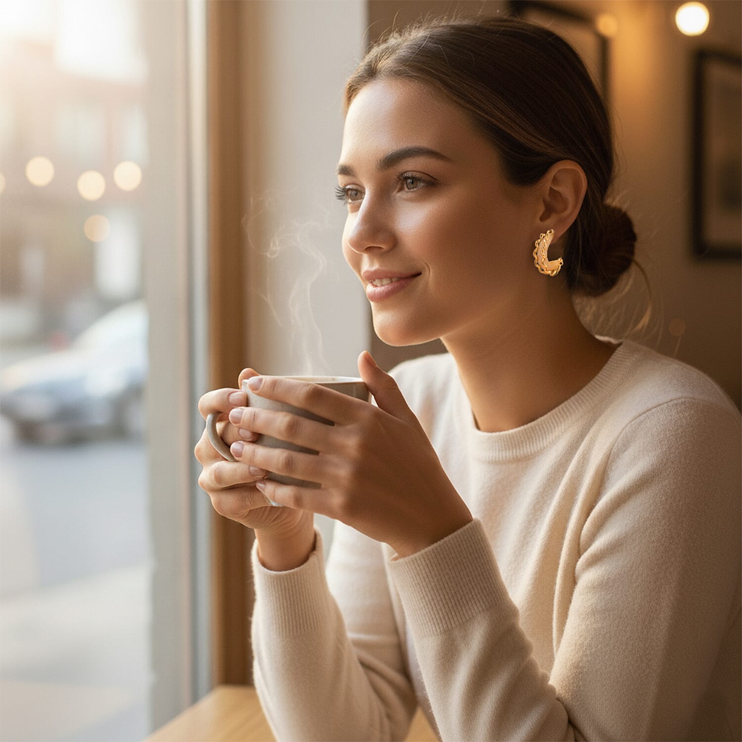 NY Close Out Deal-Austrian White Crystal Earring with Push Back in