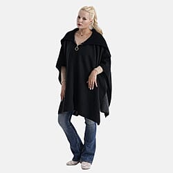 La Marey Zippered Poncho (One Size) - Brown