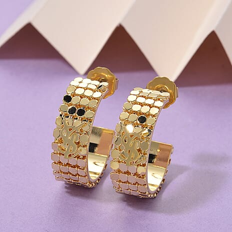 Earring with Push Back in Yellow Gold Plated