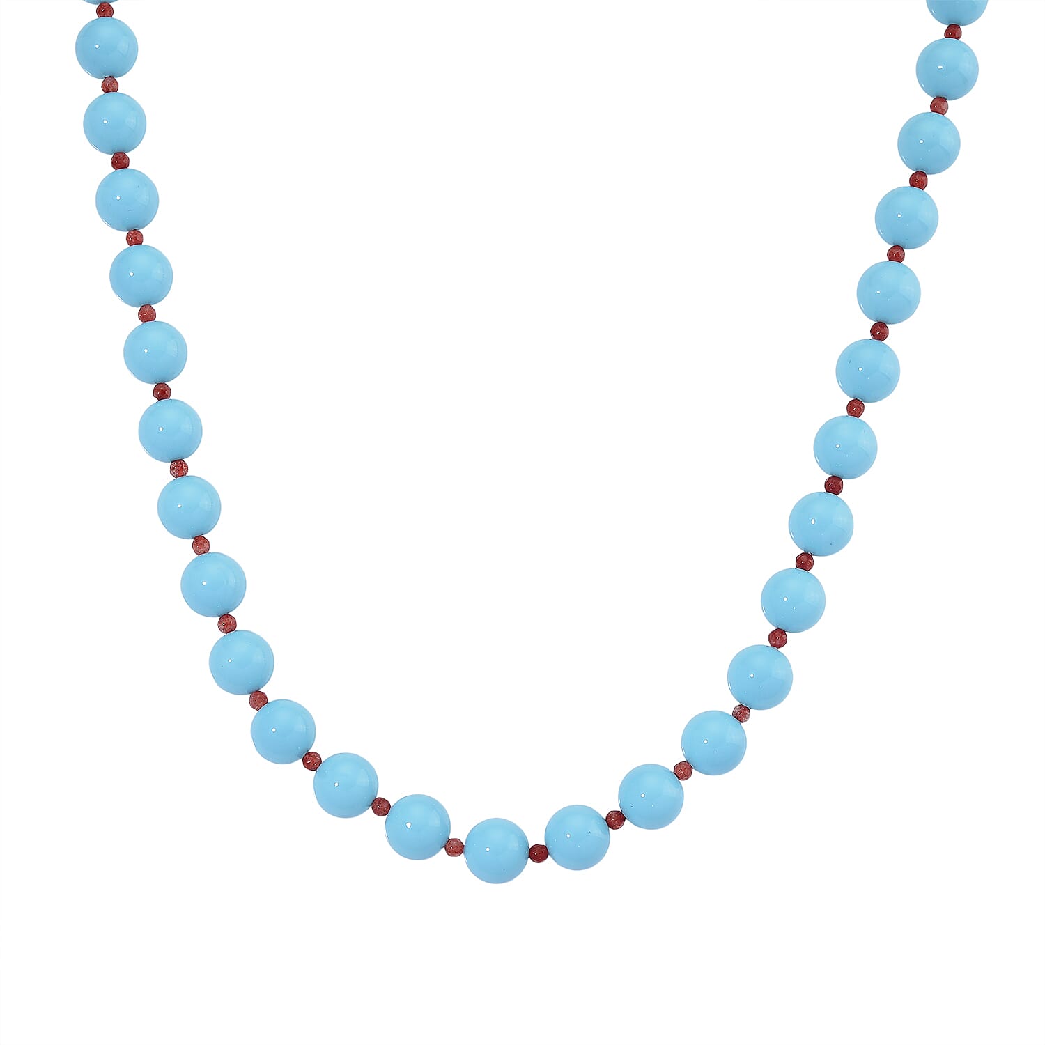 Sleeping Beauty Color Shell Pearl & Red Agate Necklace (Size 20 - 2 Ext) 349.00 Ct.