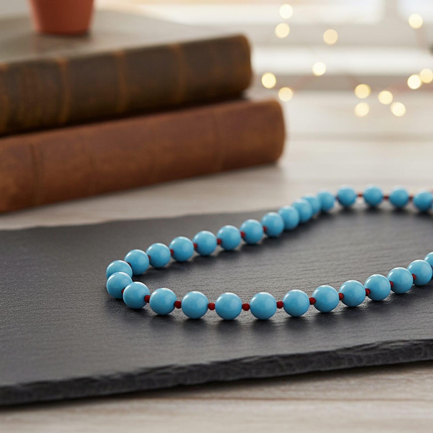 Sleeping Beauty Color Shell Pearl & Red Agate Necklace (Size 20 - 2 Ext) 349.00 Ct.