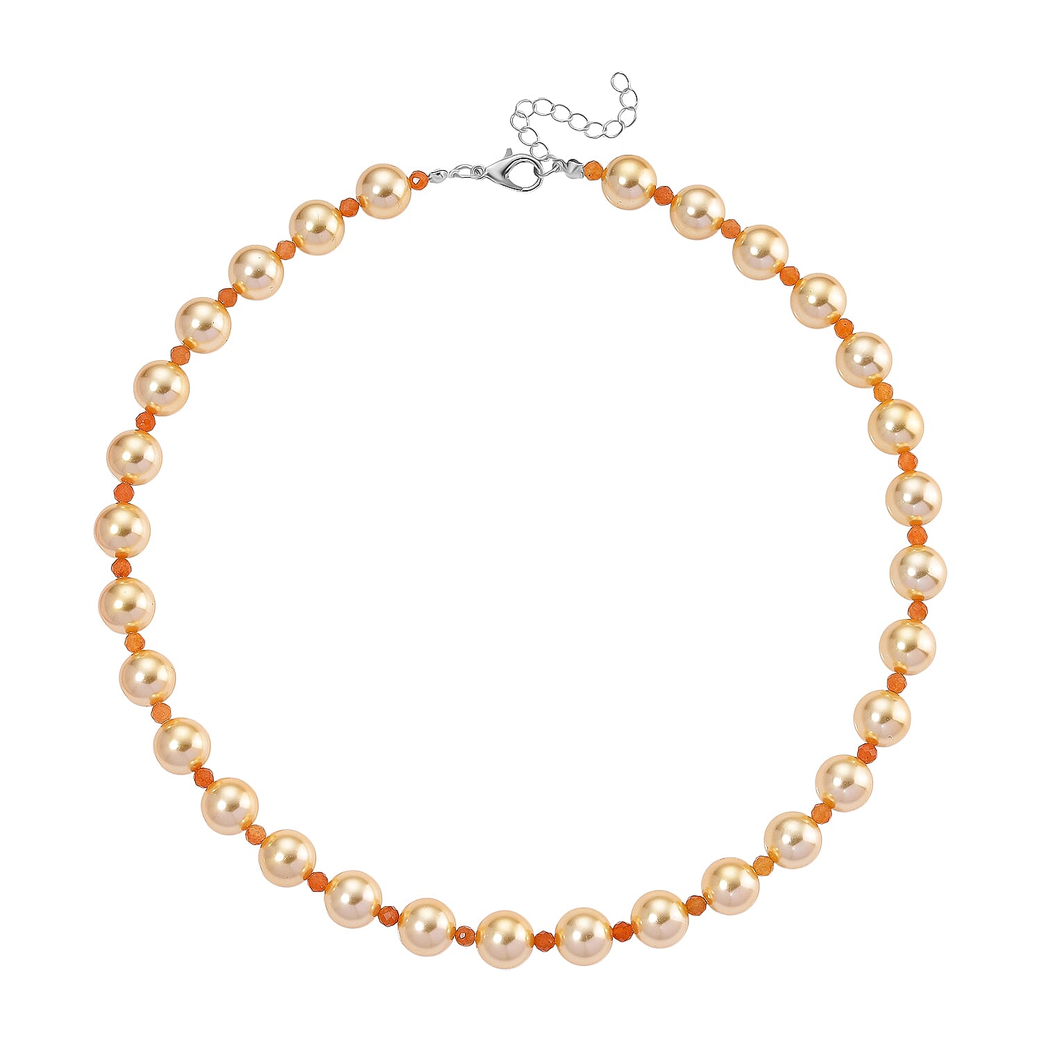 Golden Shell Pearl & Yellow Aventurine Necklace (Size 20 - 2 Ext) 349.00 Ct.