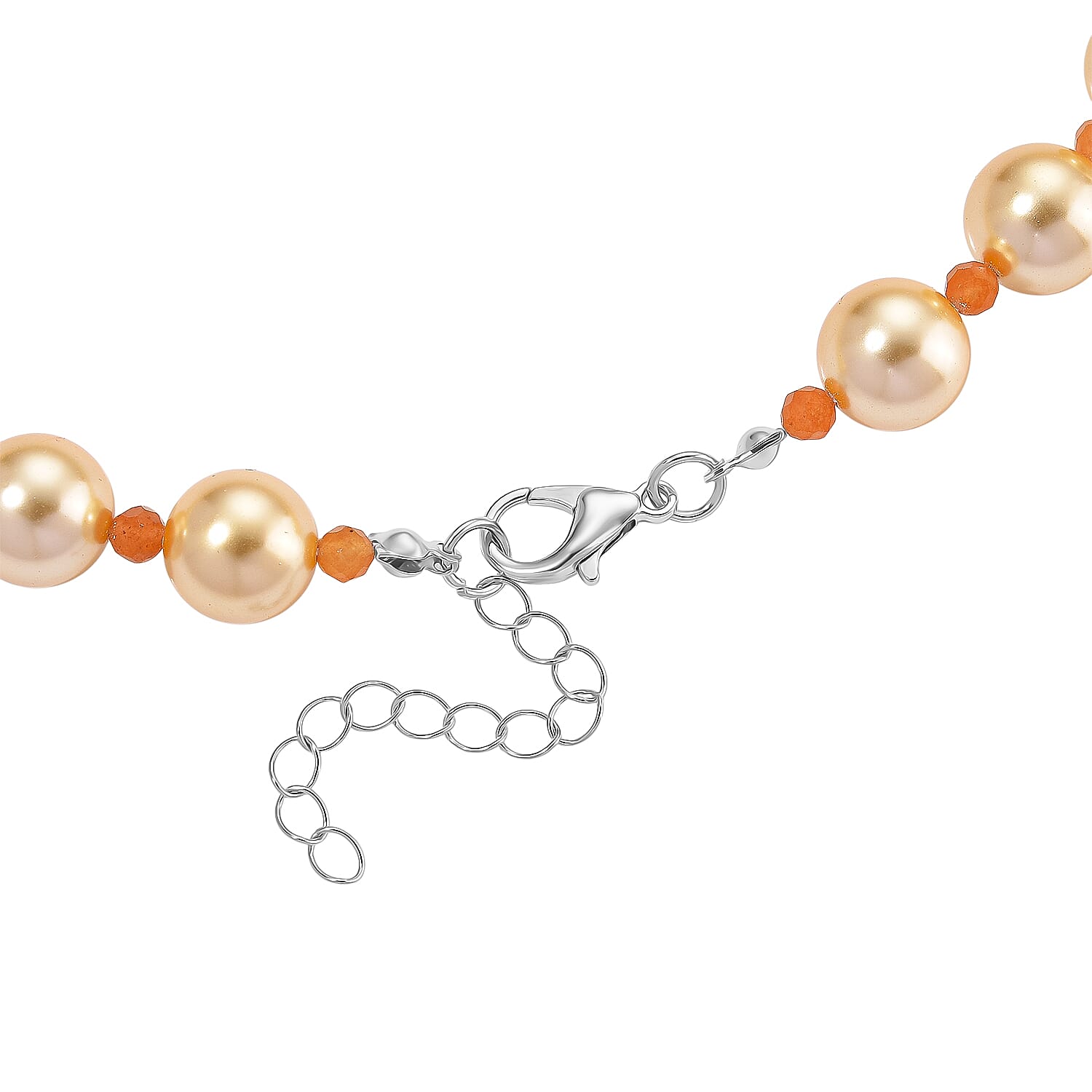Golden Shell Pearl & Yellow Aventurine Necklace (Size 20 - 2 Ext) 349.00 Ct.