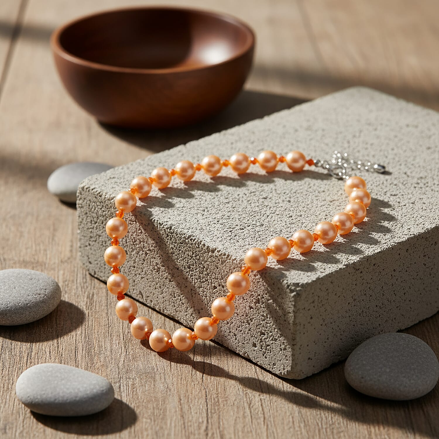 Golden Shell Pearl & Yellow Aventurine Necklace (Size 20 - 2 Ext) 349.00 Ct.