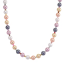 Multi Color Shell Pearl & Multi Gemstones Necklace (Size 20 - 2 Ext) 349.00 Ct.
