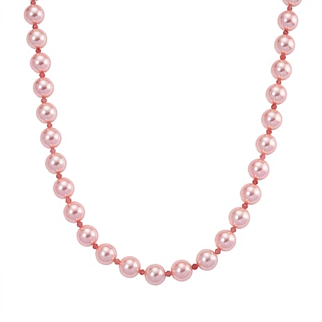 Pink Shell Pearl & Strawberry Quartz Necklace (Size 20 - 2 Ext) 349.00 Ct.