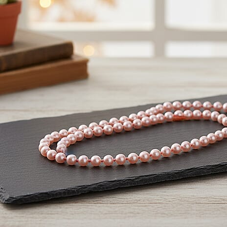 Pink Shell Pearl & Strawberry Quartz Necklace (Size 20 - 2 Ext) 349.00 Ct.