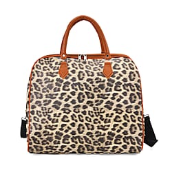 Leopard Pattern Tote Bag with Handle Drop & Detachable Shoulder Strap - Grey