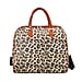 Leopard Pattern Tote Bag with Handle Drop & Detachable Shoulder Strap - Two Tone
