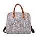 Leopard Pattern Tote Bag with Handle Drop & Detachable Shoulder Strap - Two Tone