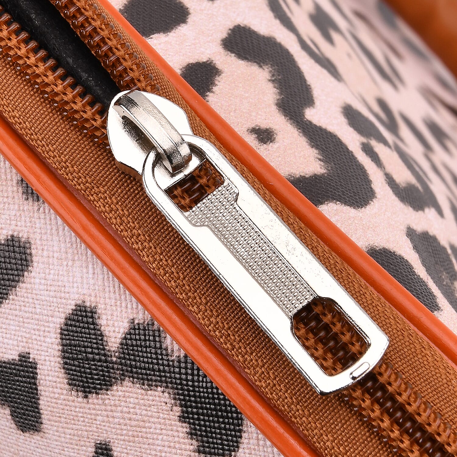 Snake Pattern Tote Bag with Handle Drop & Detachable Shoulder Strap - Peach