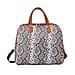 Snake Pattern Tote Bag with Handle Drop & Detachable Shoulder Strap - Peach