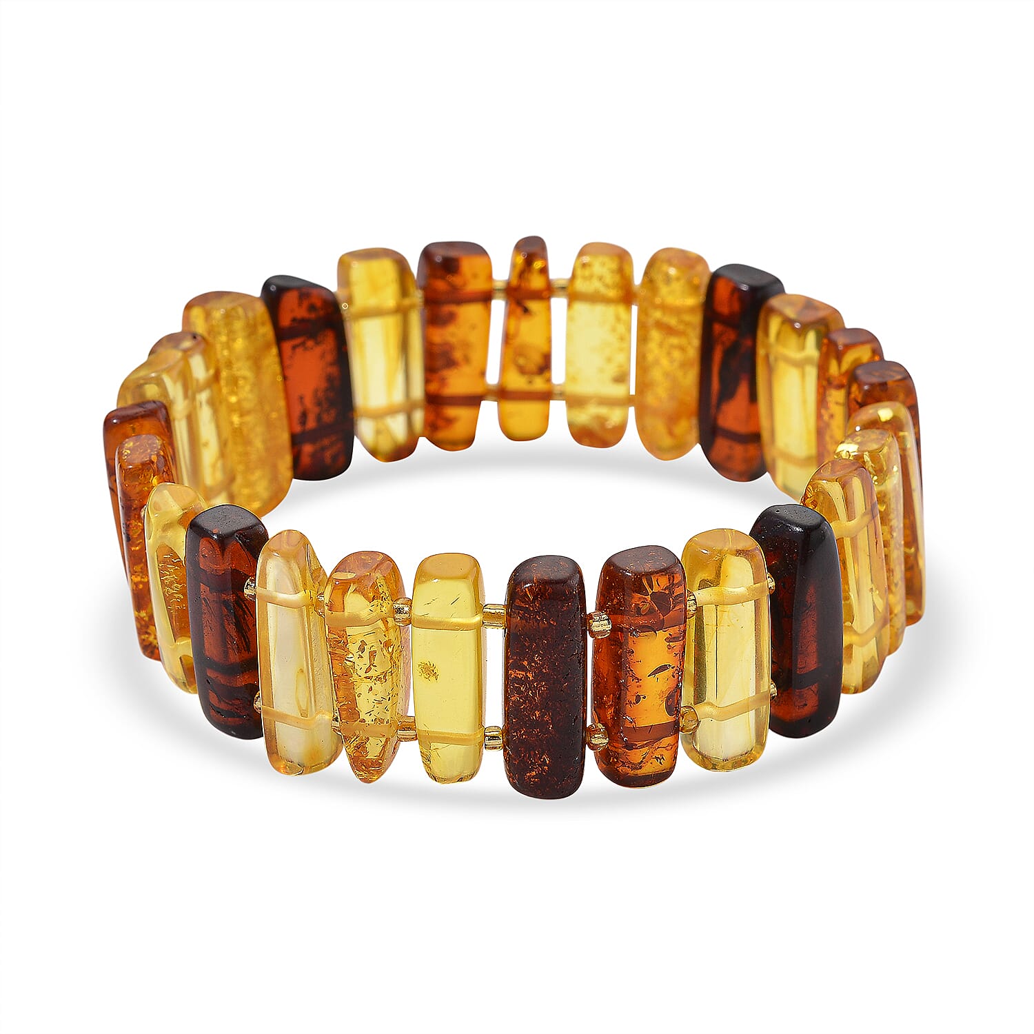 AAA Multi Color Amber Adjustable Bracelet (Size - 7.5 Strechable) 70.00 Ct.