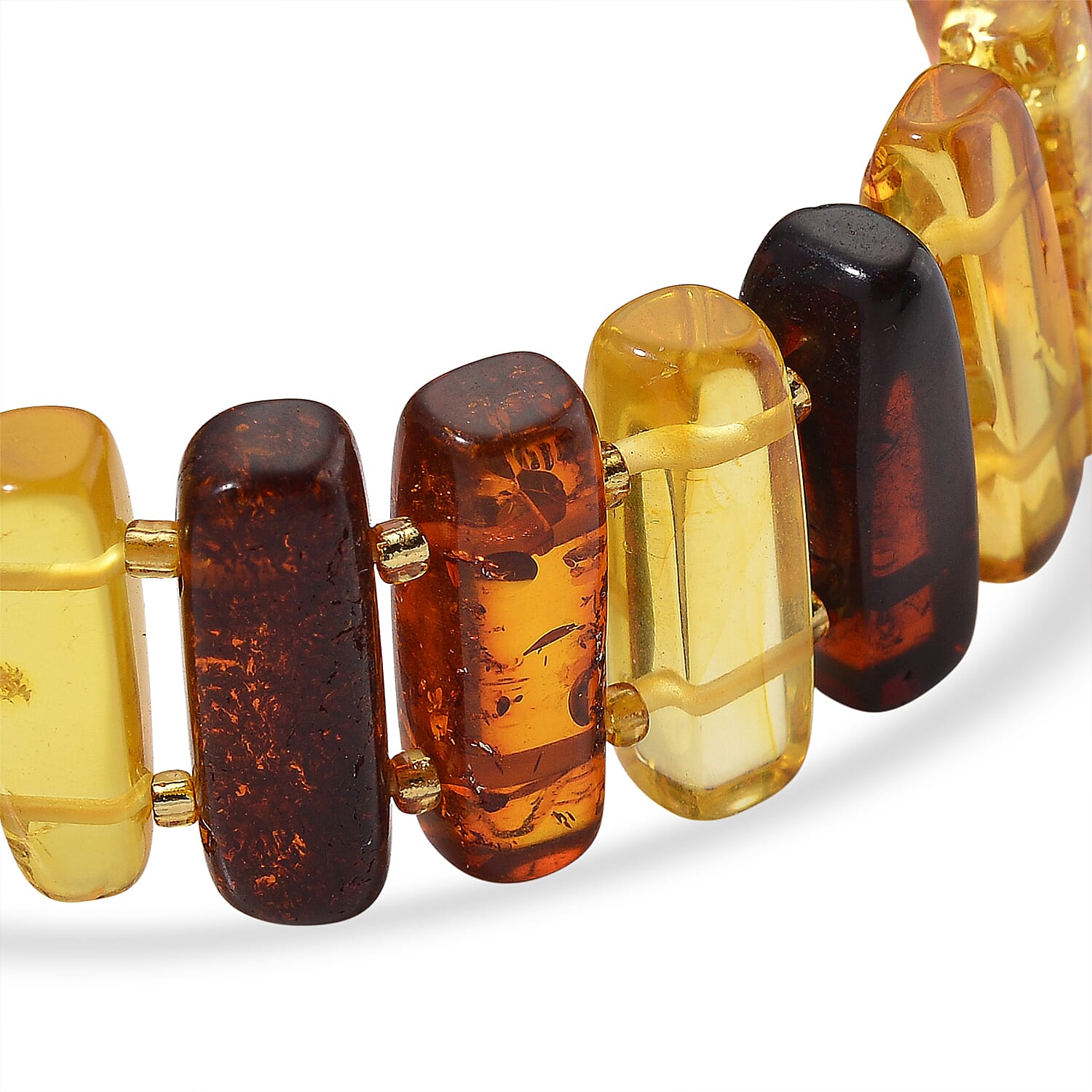 AAA Multi Color Amber Adjustable Bracelet (Size - 7.5 Strechable) 70.00 Ct.