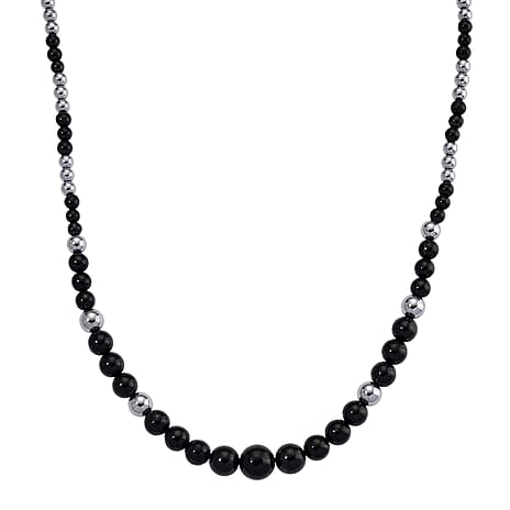 Natural Shungite & Hematite Necklace (Size - 20) With Magnetic Clasp 300.00 Ct.