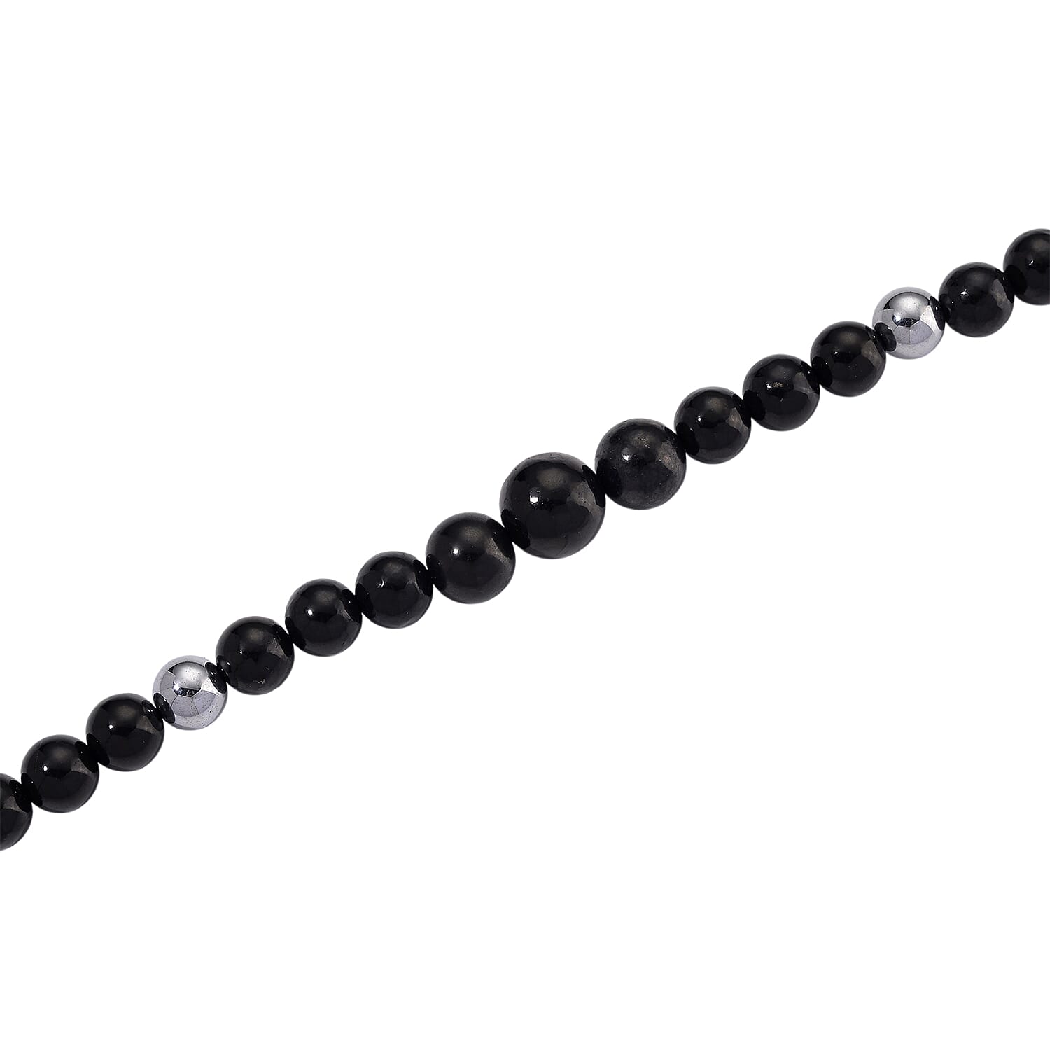 Natural Shungite & Hematite Necklace (Size - 20) With Magnetic Clasp 300.00 Ct.
