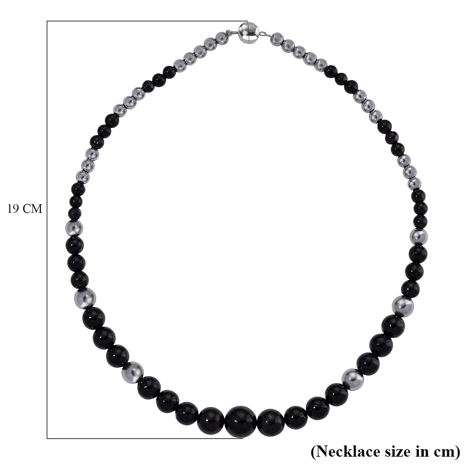 Natural Shungite & Hematite Necklace (Size - 20) With Magnetic Clasp 300.00 Ct.