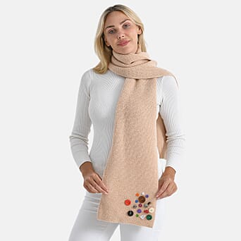 https://tjcuk.sirv.com/Products/82/0/8205065/Chic-Statement-Scarf-with-Colorful-Button-Detail-170-x-25cm-Beige_8205065_3.jpg?w=342&h=342